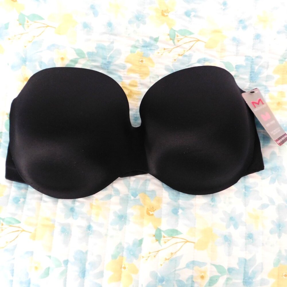 Maidenform Full Coverage Strapless‎ Underwire Bra DM9472 Black 38DD Multi-way